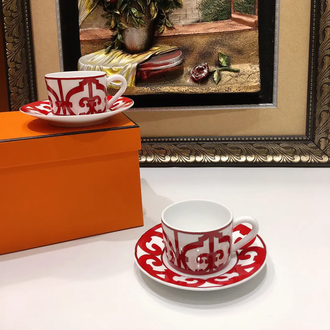 Hermes Set of 2 Tea Cups with Saucers Balcon du Guadalquivir