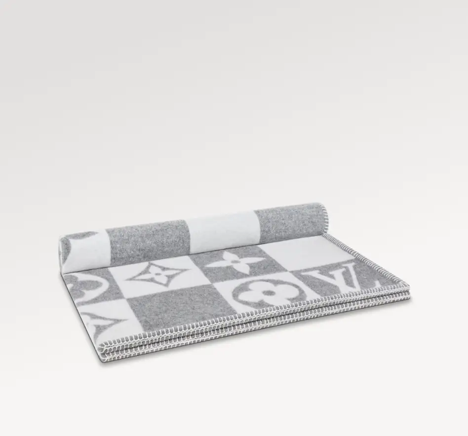 Louis Vuitton® LV Checkmate Blanket Grey. Size