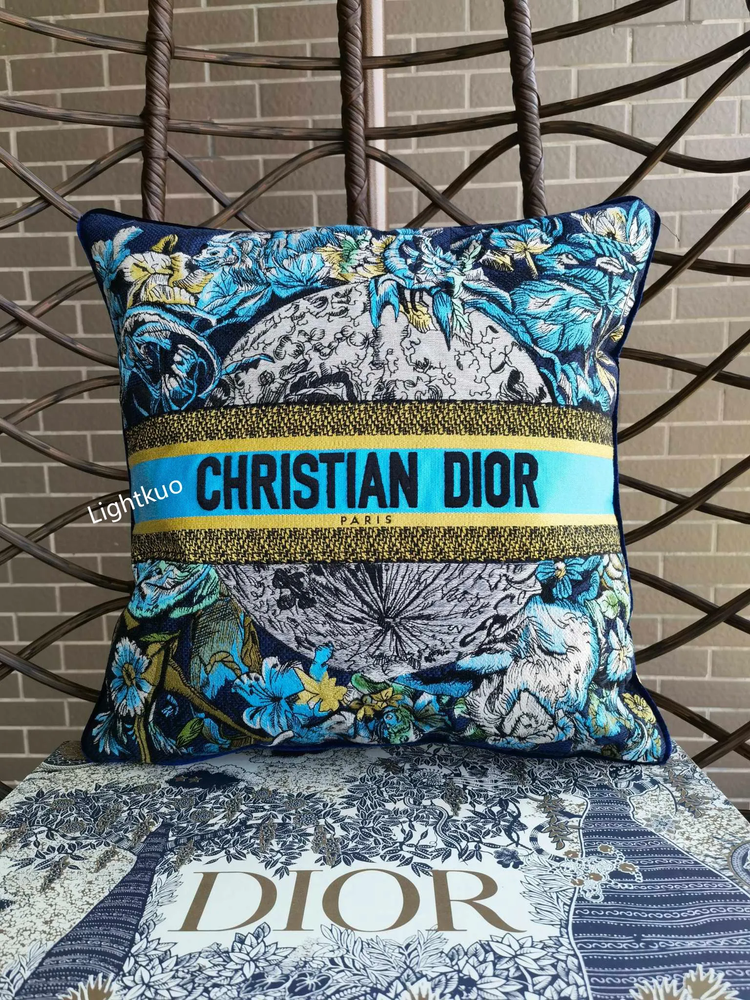 Dior Constellation Blue Square Pillow